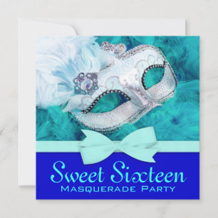 Invitation Cartons d'invitation pour soirée masquée bleu sarc