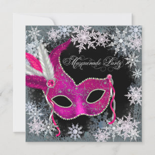 Invitation Cartons d'invitation pour soirée masquée flocon de