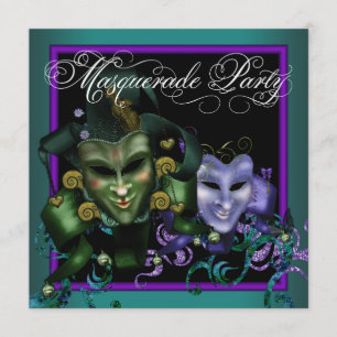 Invitation Cartons d'invitation pour soirée masquée teinte de