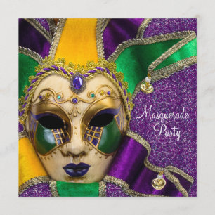 Invitation Cartons d'invitation pour soirée masquée verte, vi