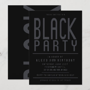 Invitation Cartons d'invitation pour soirée noire