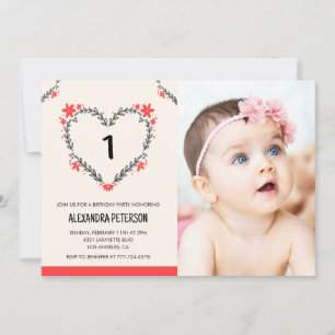 Invitation Cartons d'invitation pour son 1er anniversaire Fle