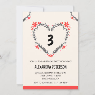Invitation Cartons d'invitation pour son 3ème anniversaire fl