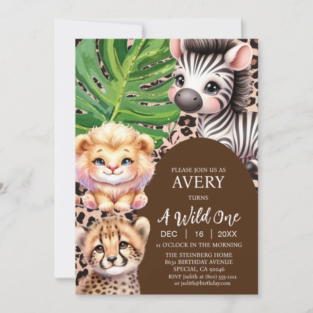 Invitation Cartons d'invitation pour un premier anniversaire  (Devant)