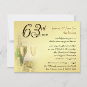 Invitation Cartons d'invitation pour une 63e fête d'anniversa
