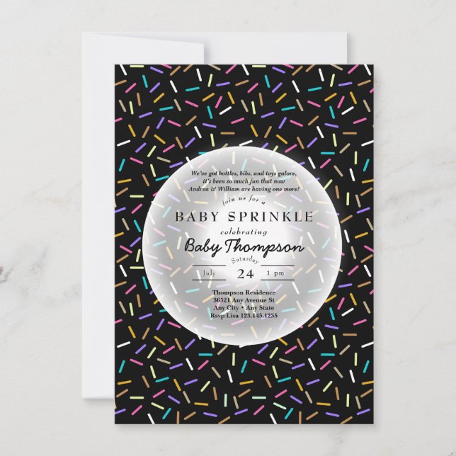 Invitation Cartons d'invitation pour une baby sprinkle (Devant)