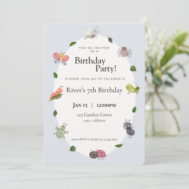 Invitation Cartons d'invitation pour une fête d'anniversaire  (Debout devant)