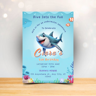 Invitation Cartons d'invitation pour une fête de requins pour