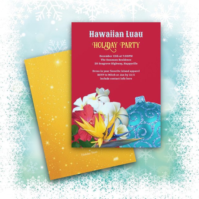 Invitation Cartons d'invitation pour une fête hawaïenne de No (Créateur téléchargé)