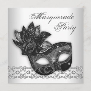 Invitation Cartons d'invitation pour une soirée masquée noir 