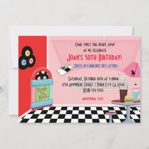 Invitation Cartons d'invitation pour une soirée Sock Hop au d