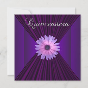 Invitation Cartons d'invitation Quinceanera Violet Rose Fleur