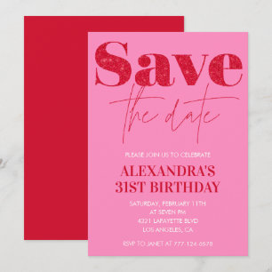 Invitation Cartons d'invitation rose chic pour 31e anniversai