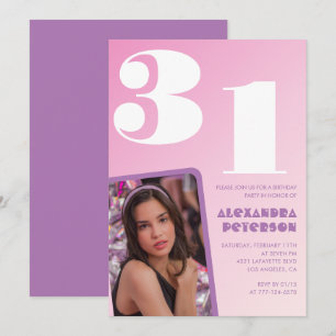 Invitation Cartons d'invitation rose pour 31e anniversaire Ph