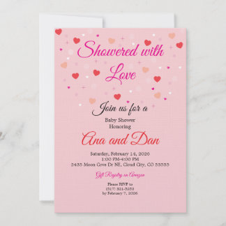 Invitation Cartons d'invitation rose pour Baby Shower de la S