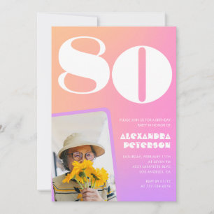 Invitation Cartons d'invitation rose pour son 80e anniversair