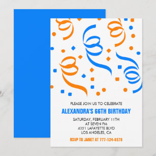 Invitation Cartons d'invitation simples pour 66 ans avec conf