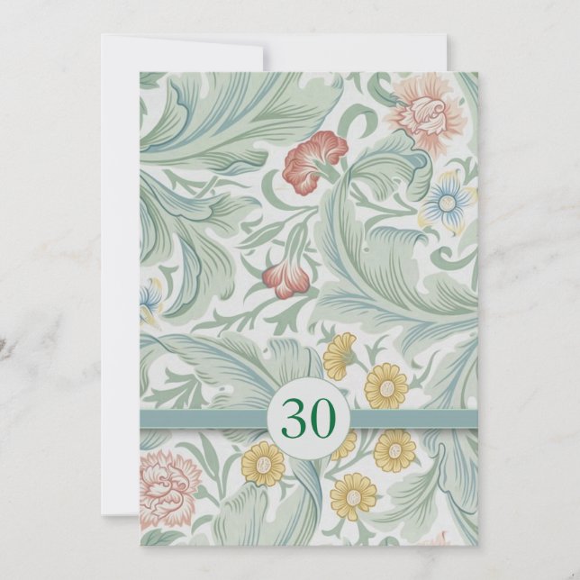 Invitation Cartons d'invitation vintage pour 30 ans de mariag (Devant)