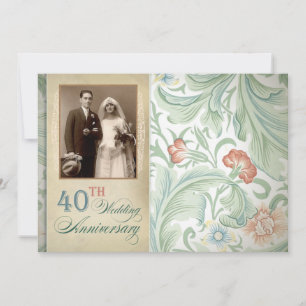 Invitation cartons d'invitation vintage pour les 40 ans avec