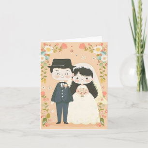 Invitation Cartoon Couple mignon Mariage