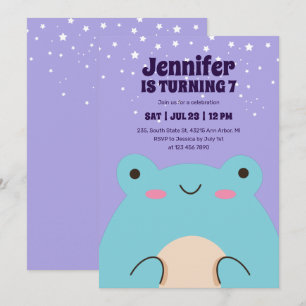Invitation Cartoon de grenouille mignonne Anniversaire de enf