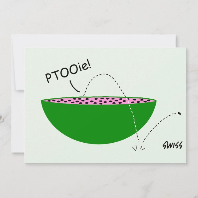 Invitation Cartoon de pastèque Funny Modèle de réunion en fam (Devant)