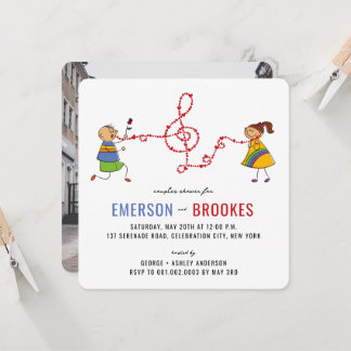 Invitation Cartoon Garçon Serenades Fille Photo Couples Douch