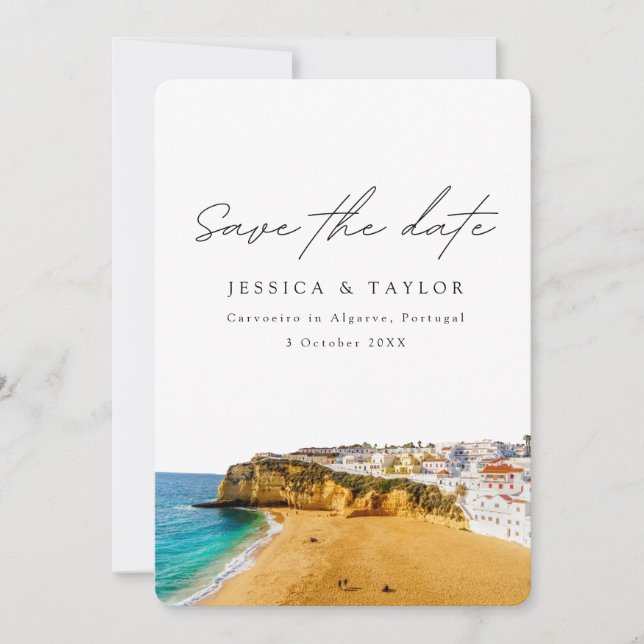 Invitation Carvoeiro en Algarve Portugal Photo Enregistrer la (Devant)