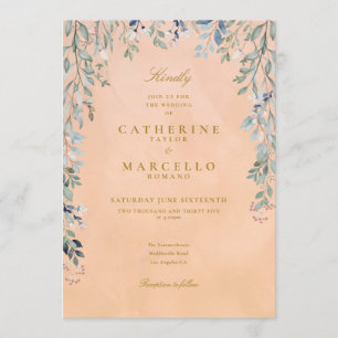 Invitation Cascade Florale verdoyante Mariage toscan rustique
