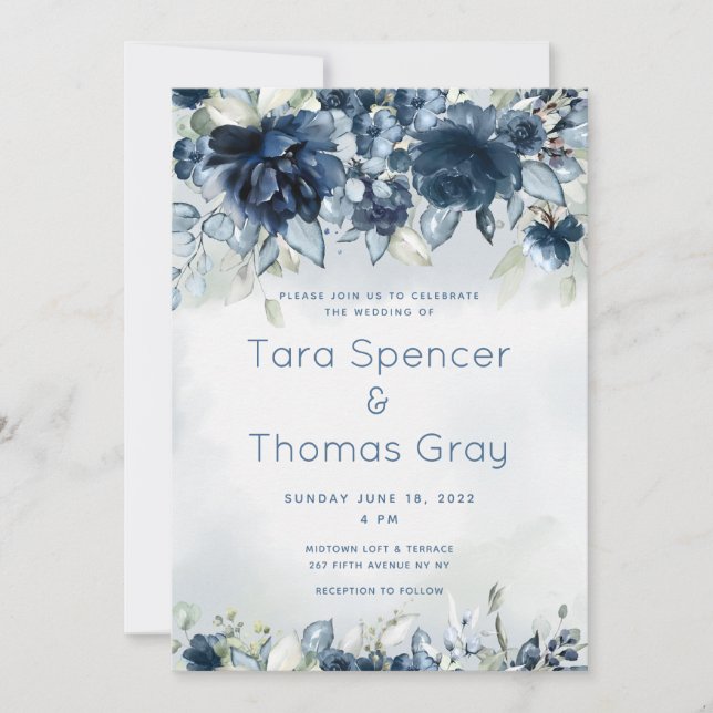 Invitation Cascading Rose Mariage Suite d'invitation de luxe (Devant)