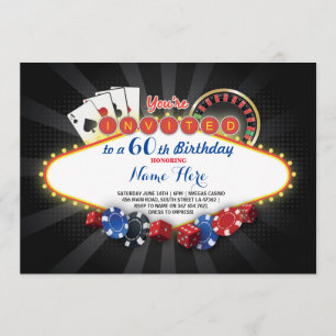 Invitation Casino Birthday Night Las Vegas Party Cards Invita