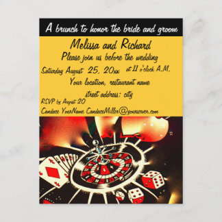 Invitation Casino Brunch à thème pour mariée et fille