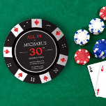 Invitation Casino Las Vegas Poker Chip 30e anniversaire<br><div class="desc">Célébrez votre 30e anniversaire en style avec notre invitation d'anniversaire adulte conçu pour ressembler à une puce de poker! Cette invitation est parfaite pour tous ceux qui aiment les casinos, les jeux d'argent, ou tout ce qui a un thème Vegas. L'avant de l'invitation présente une impression couleur haute qualité d'une...</div>