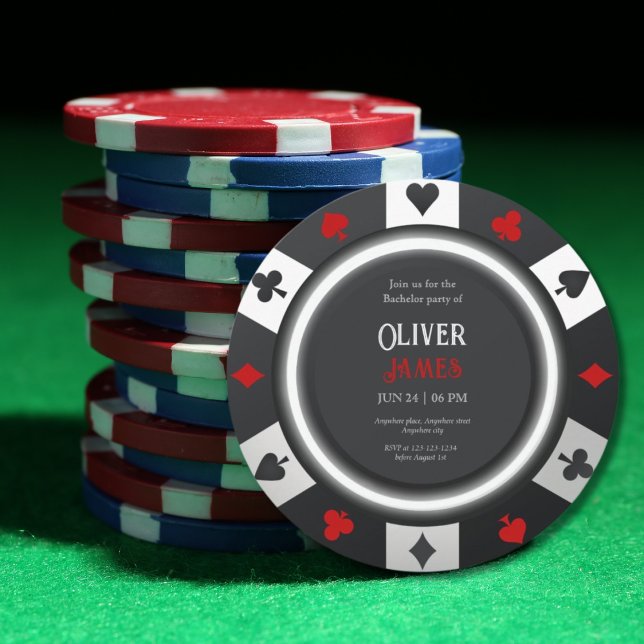 Invitation Casino Las Vegas Poker Chip bachelor party (Créateur téléchargé)