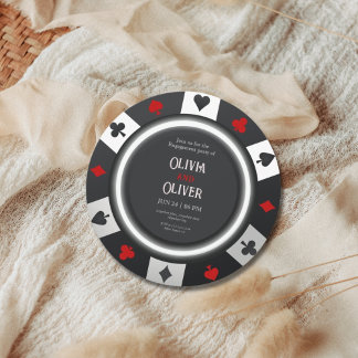 Invitation Casino Las Vegas Poker Chip engagement party