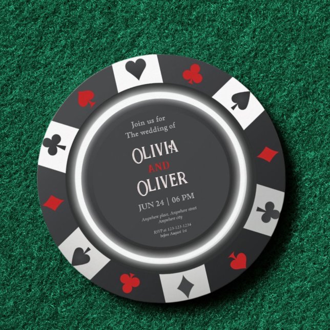 Invitation Casino Las Vegas Poker Chip wedding (Créateur téléchargé)