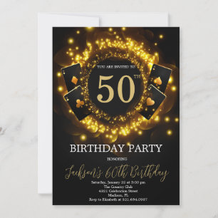 Invitation Casino Night Anniversaire Poker de fête Anniversai