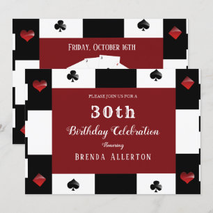 Invitation Casino Night Las Vegas Birthday Party