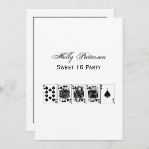 Invitation Casino Night Poker Royal Straight Flush Spades