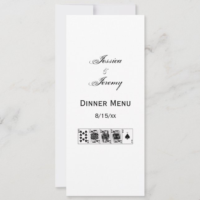 Invitation Casino Night Poker Royal Straight Flush Spades (Devant)