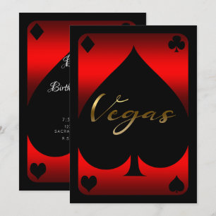 Invitation Casino Red & Black Spade Las Vegas 21e anniversair