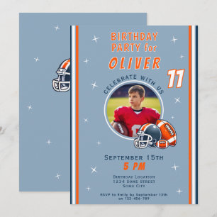 Invitation Casque de balle de football Caricature Photo Anniv