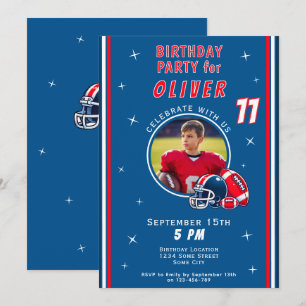 Invitation Casque de balle de football Caricature Photo Anniv