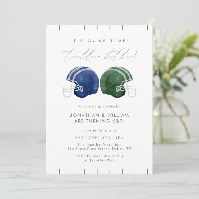 Invitation Casque de football conjoint pour frère Touchdown p (Debout devant)