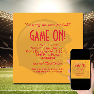 Invitation Casque de football Gold Game Day