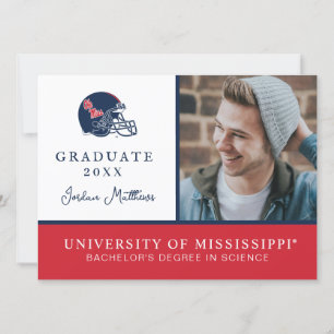 Invitation Casque de football Ole Miss   Bleu foncé