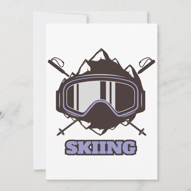 Invitation Casque de ski cool  (Devant)