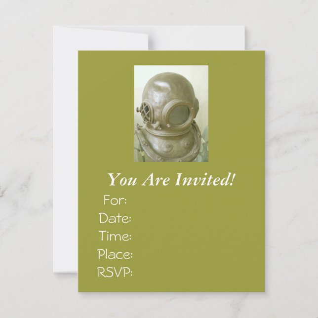Invitation Casque Scuba antique (Devant)