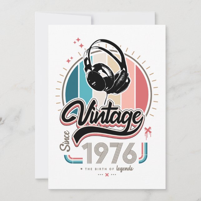 Invitation Casque vintage depuis 1976 (Devant)