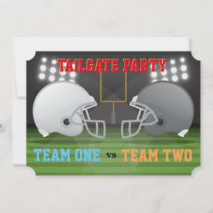 Invitation Casques de Football Tailgate USA Ribs Wings Party